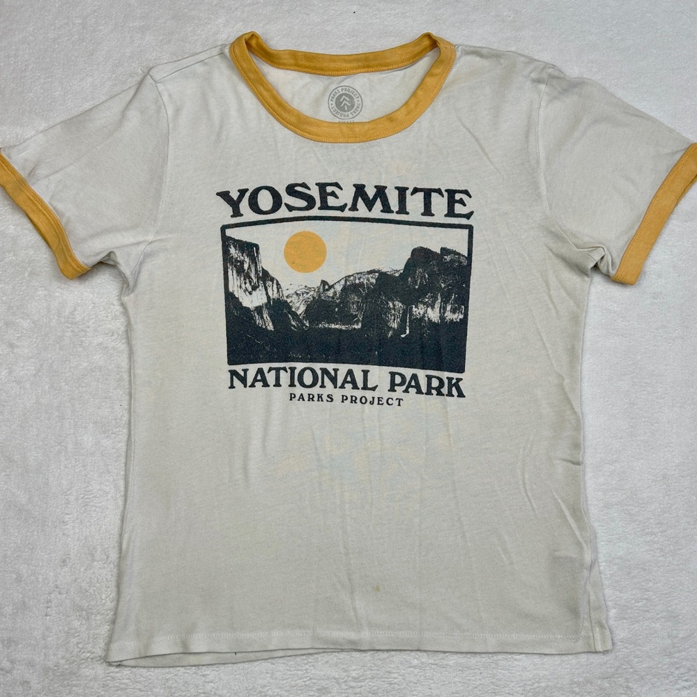 Parks‎ Project Yosemite National Park Graphic T Shirt Womens Cream Yellow  Tee